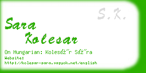 sara kolesar business card